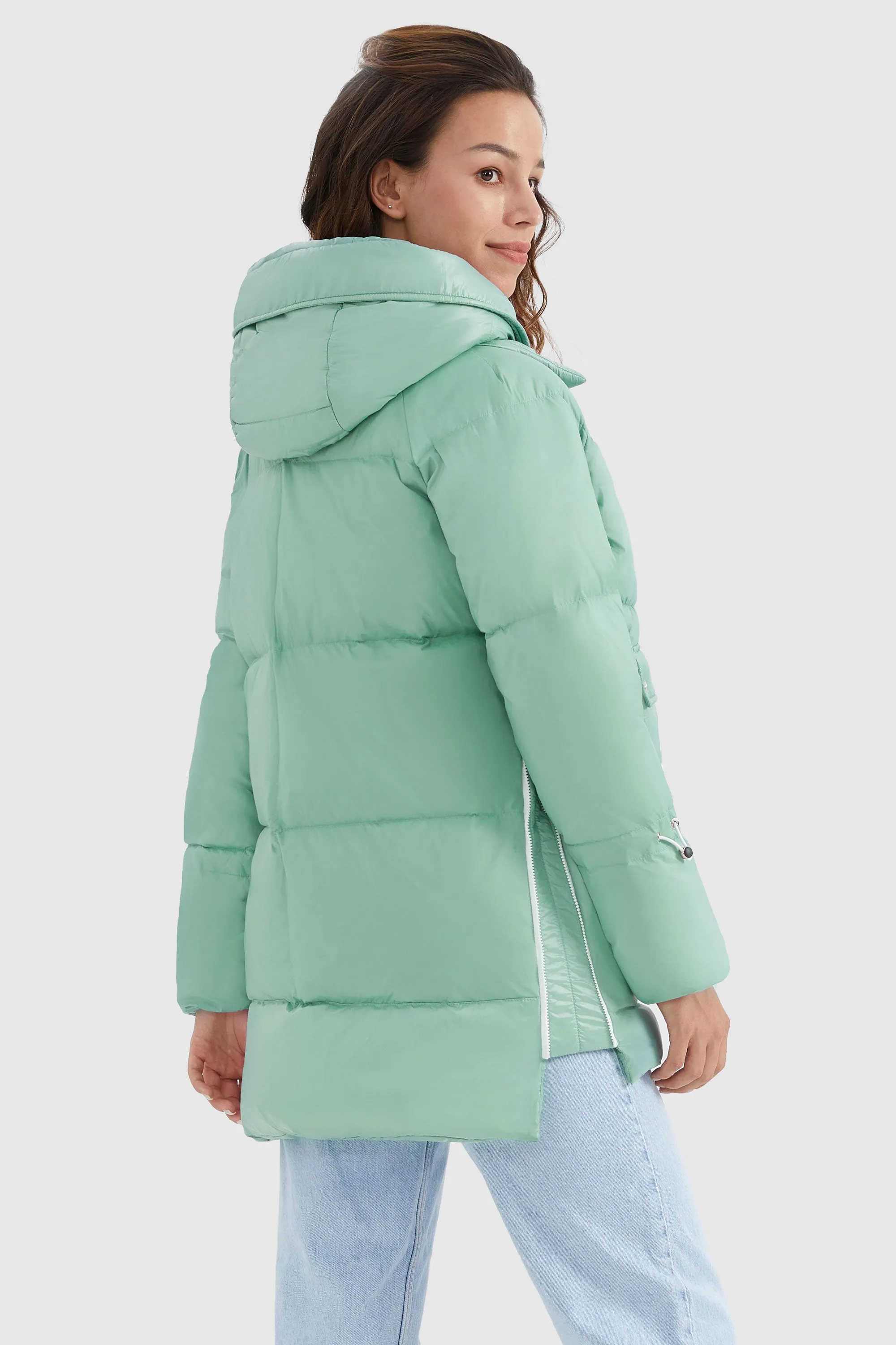 092 Colorlay Cream Colored Thickened Down Jacket