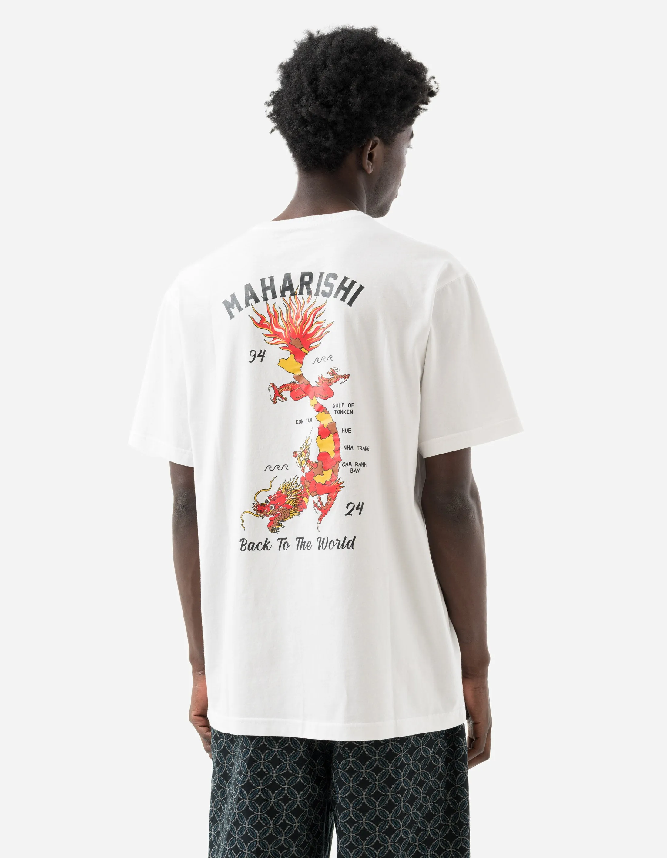 1385 Dragon Map T-Shirt White