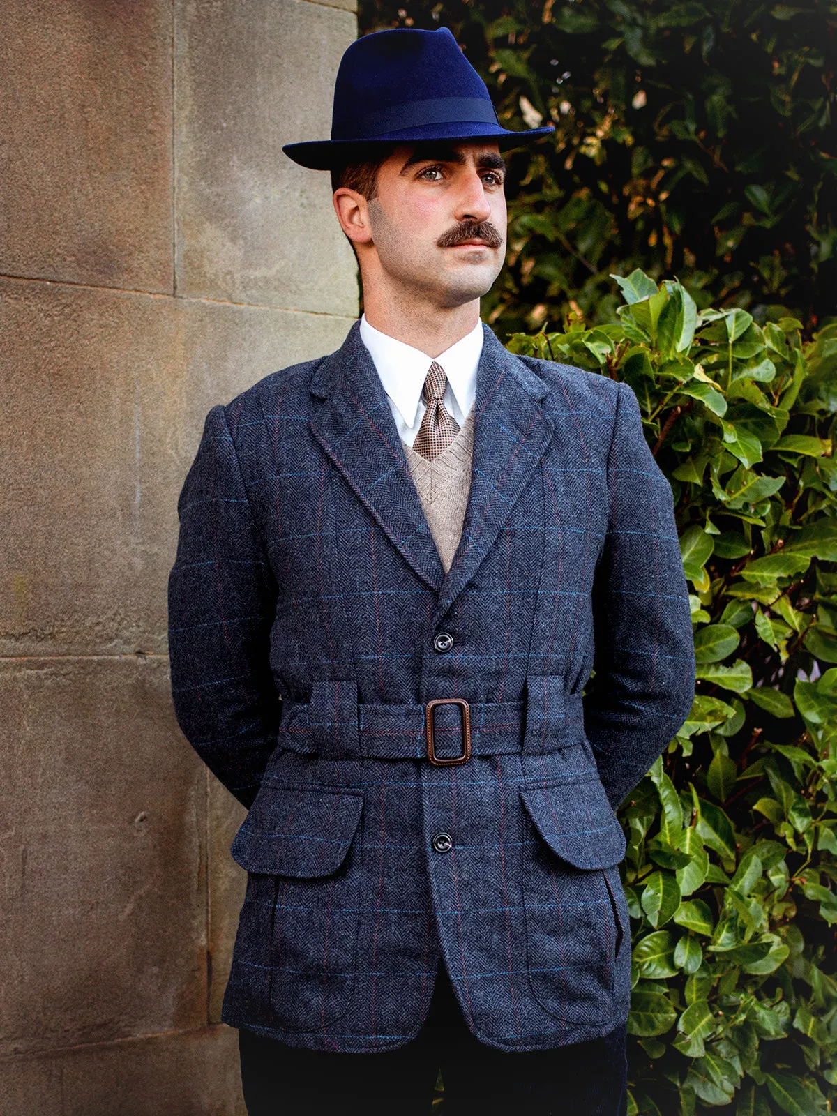 1940s Vintage Norfolk Wool Jacket in Navy Blue