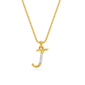 Alphabet J  Unisex Pendant