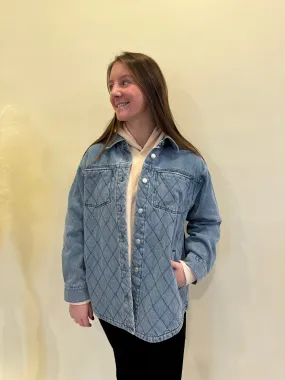 ANDRIA DENIM QUILTED BUTTON DOWN JACKET