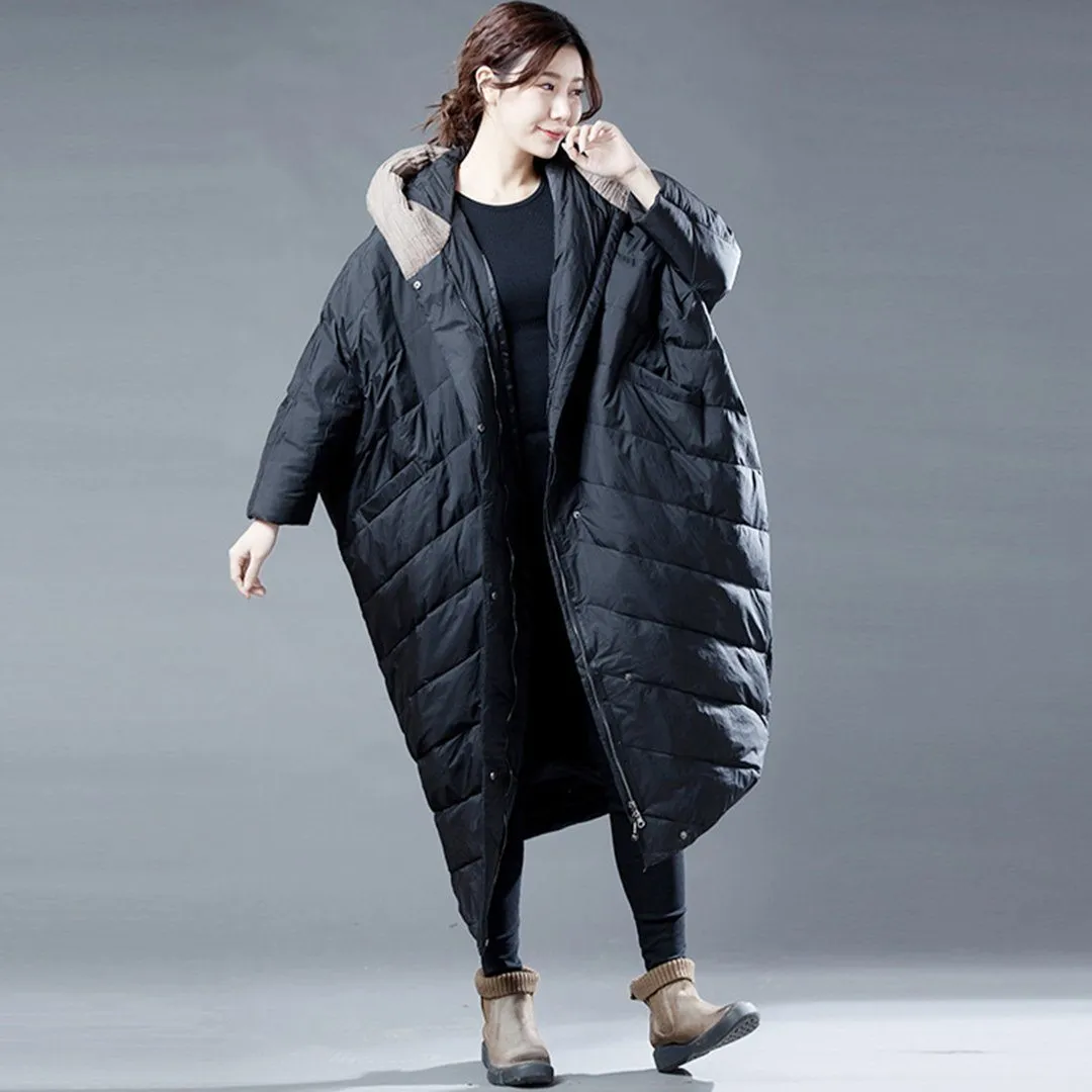 Babakud Batwing Sleeve Winter Hooded Down Coat