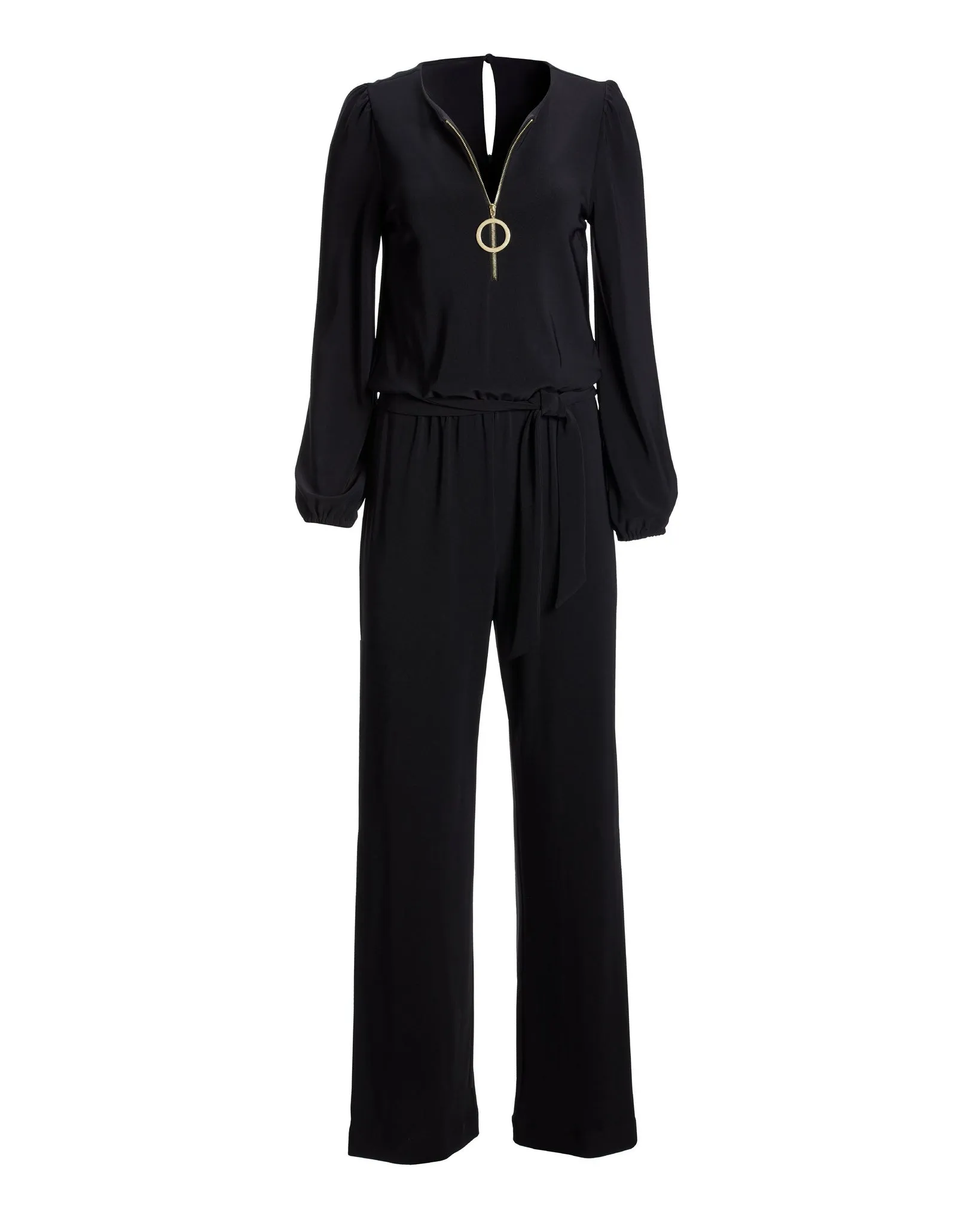 Beyond Travel Long Sleeve Zip Front Jumpsuit Jet Black