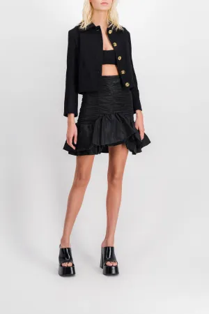 Black tweed tailored short jacket