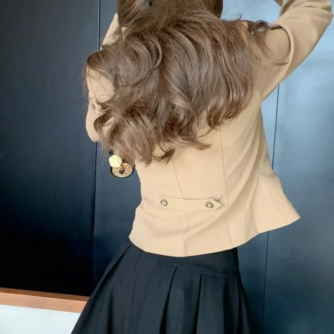 Button-Down Jacket With Bow And Turn-Down Collar