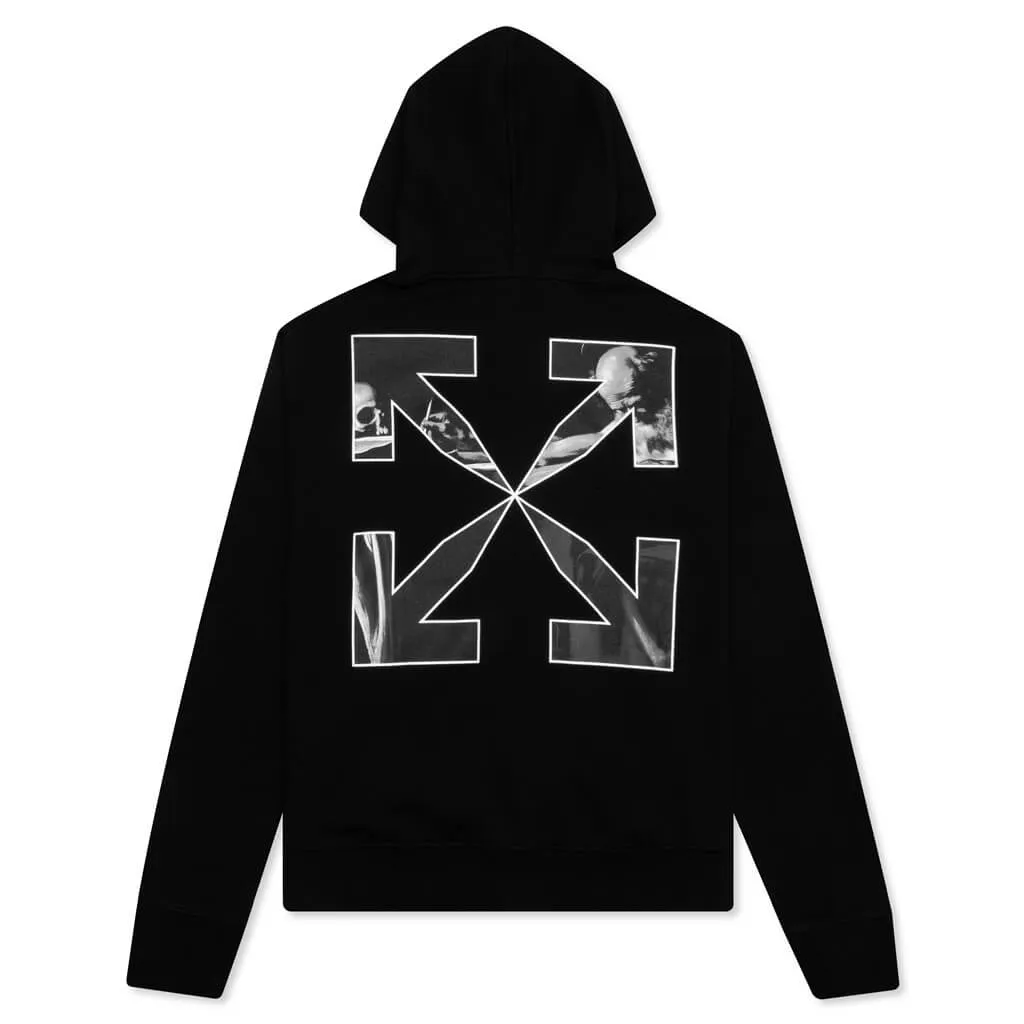 Caravaggio Arrow Slim Zip Hoodie - Black/White