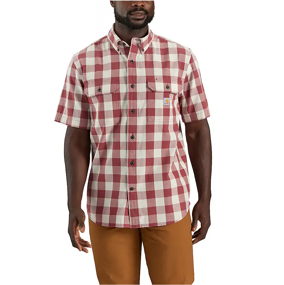 Carhartt Men's Loose Fit Midweight Short-Sleeve Plaid Shirt