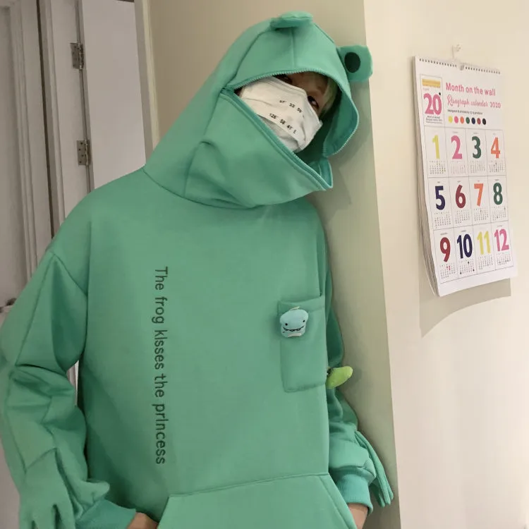 Cartoon Frog Zipper Hoodie AD12657