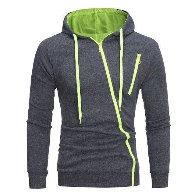 Casual Solid Tracksuit Zipper Hooded Sweatshirt Jacket with Sweatpants Men's Tracksuit