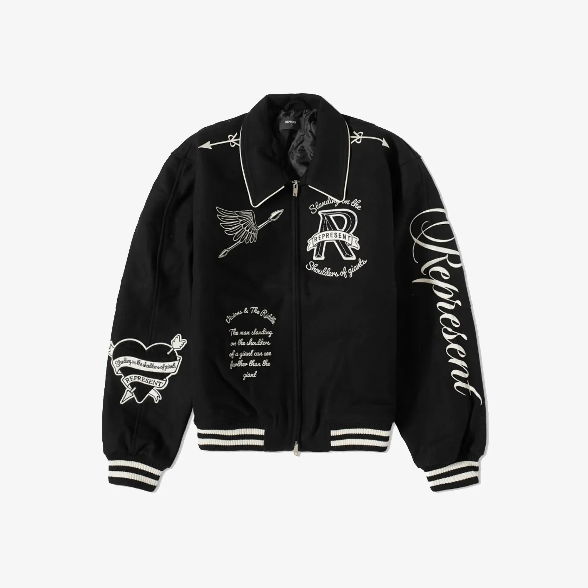 CHERUB WOOL VARSITY JACKET 'JET BLACK'