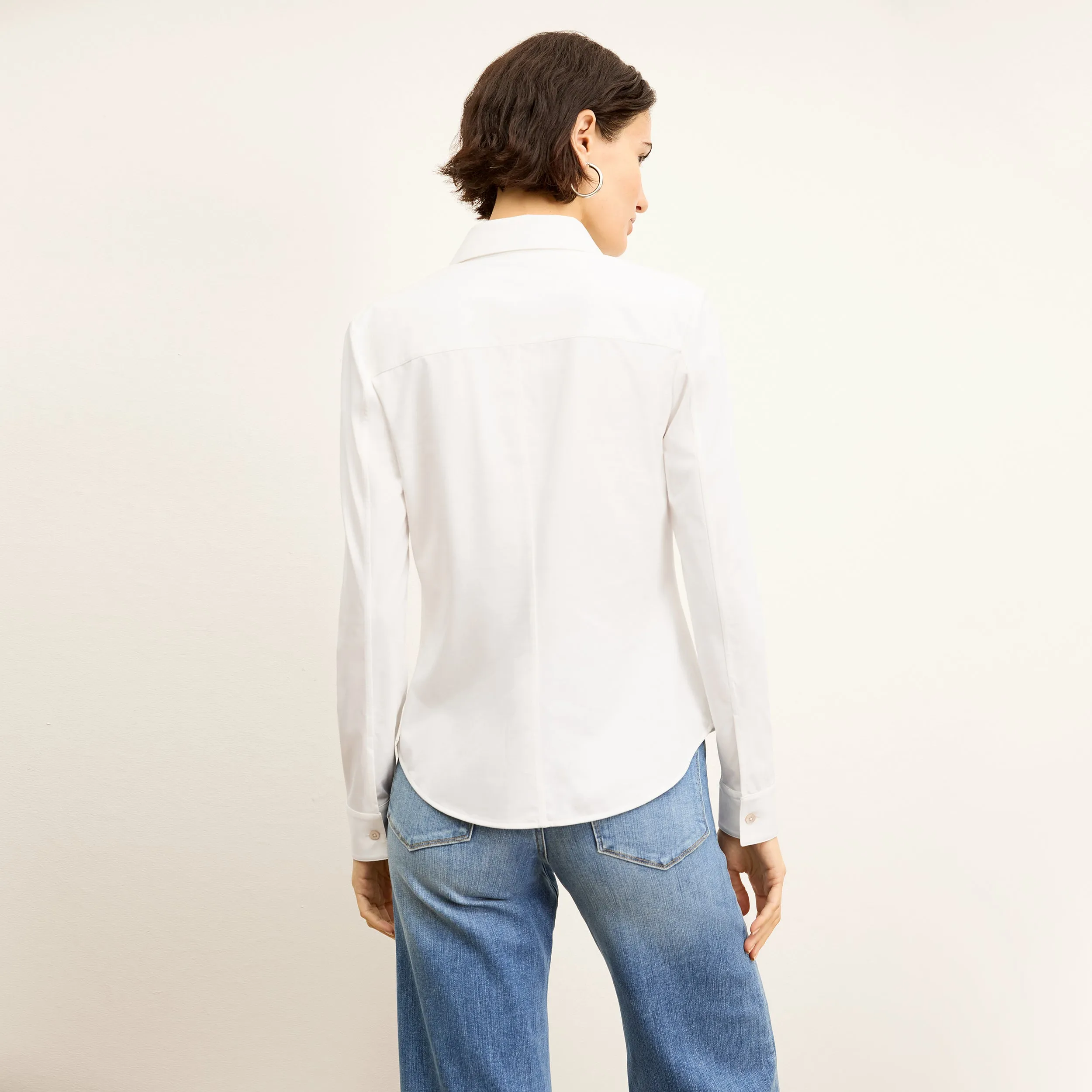 Clemens Top - Knit Poplin :: White