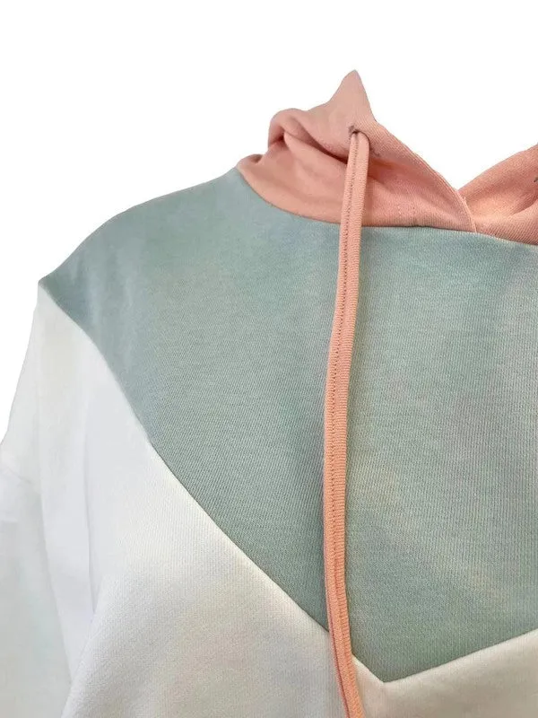 Color Block Hoodie Set