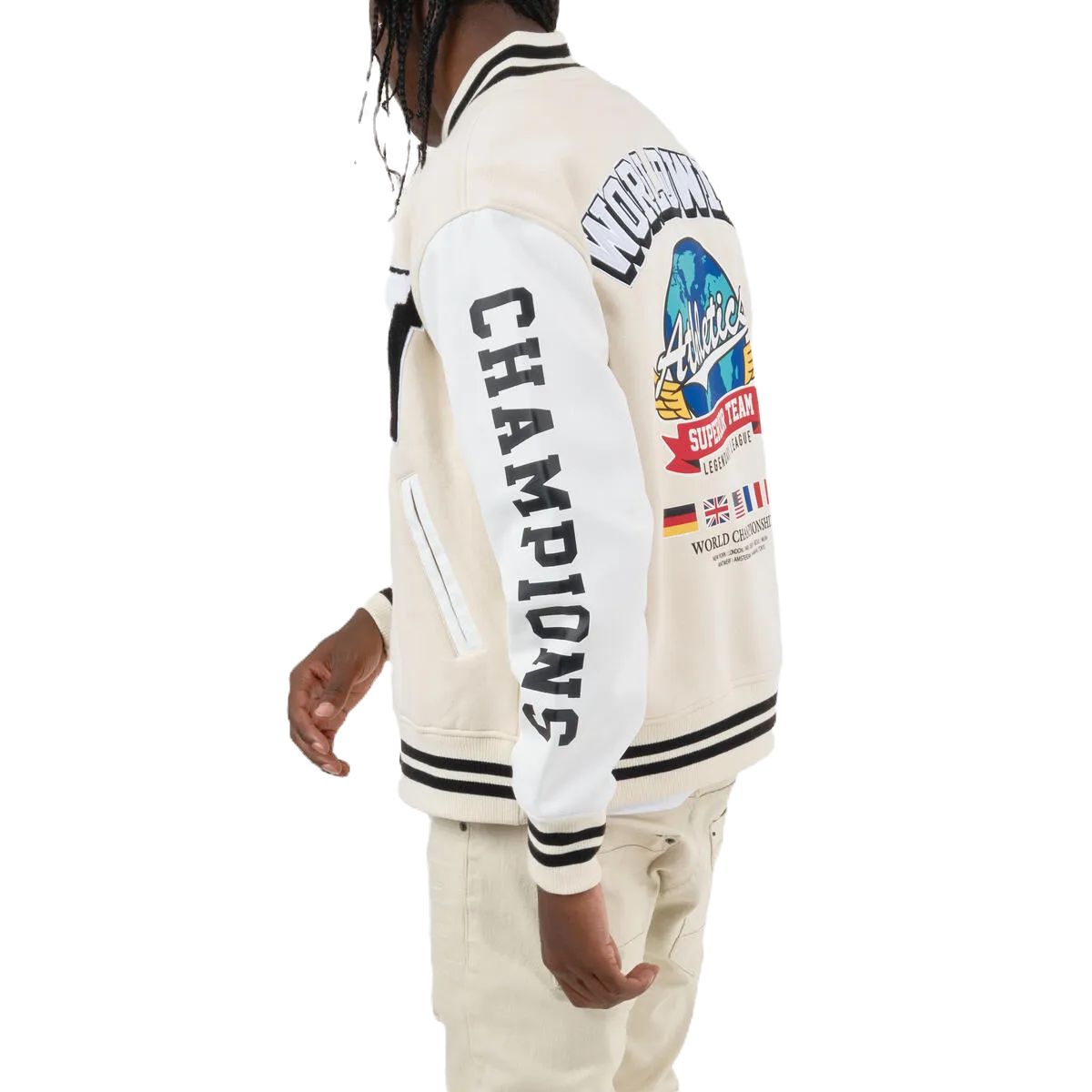 Cream Varsity Jacket