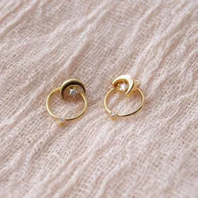 Crescent and Moon Earrings