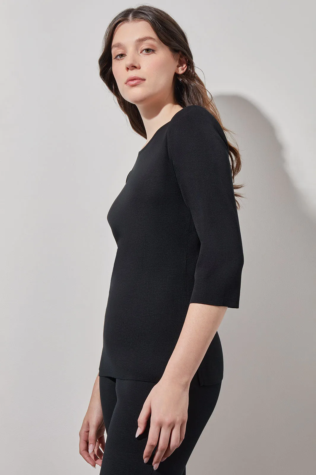 Crew Neck Tunic - Knit, Black