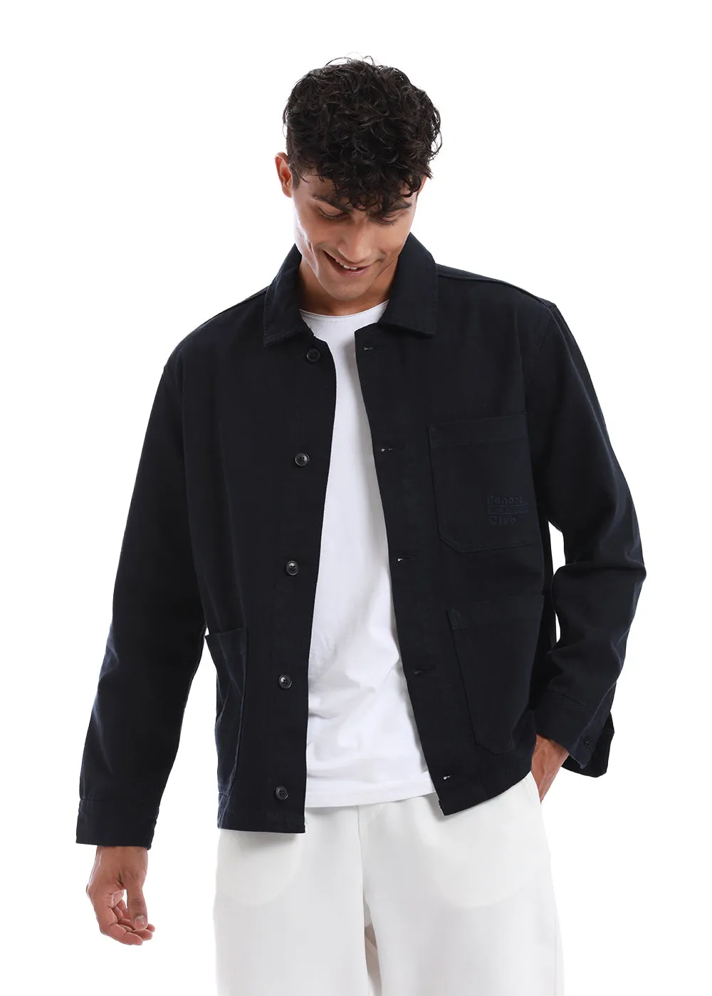 Dark Navy Cotton Drill Jacket