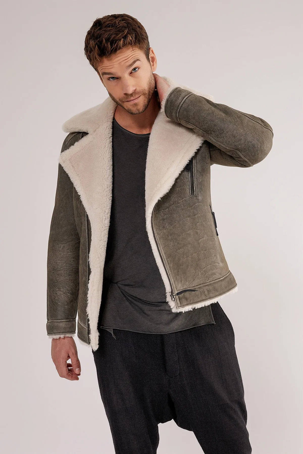 David - Green Shearling Jacket