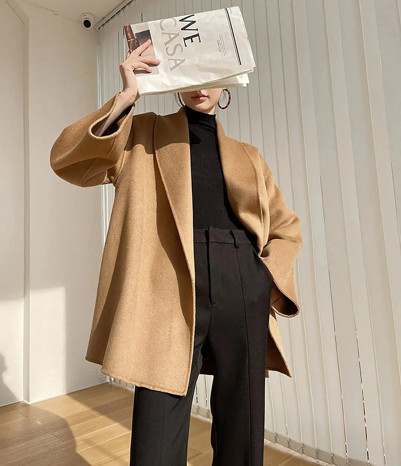 Double Face Wool Wrap Coat