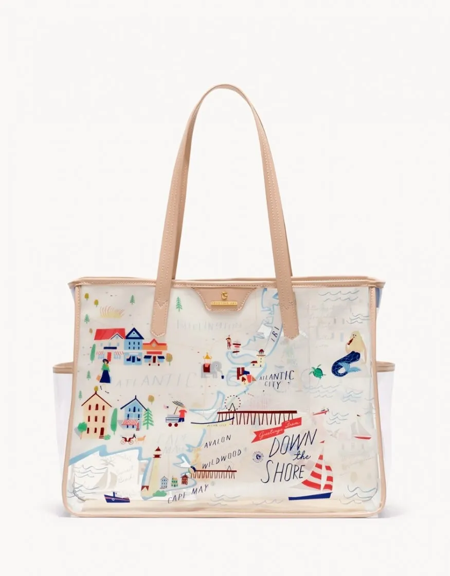 Down the Shore Clear Beach Tote