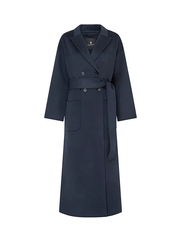 Dylan Maxi Coat in Navy