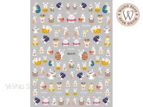 Easter Bunny Adhesive Nail Art Sticker - 1 pc (WG499)