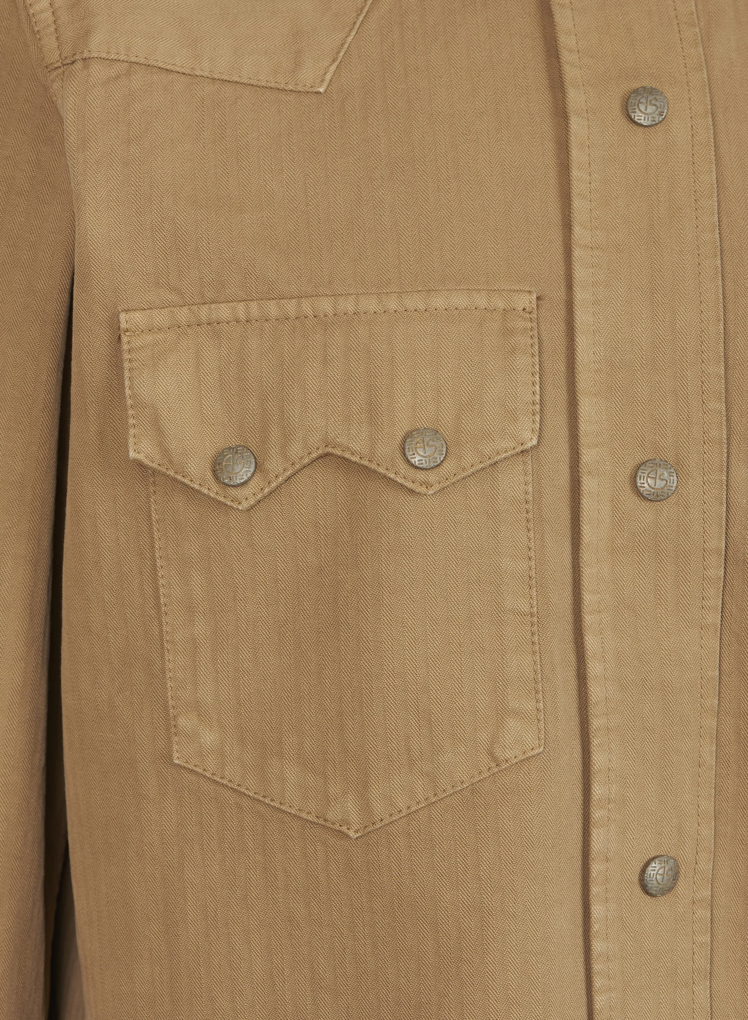 EL PASO COTTON BUTTON DOWN SHIRT IN CAMEL