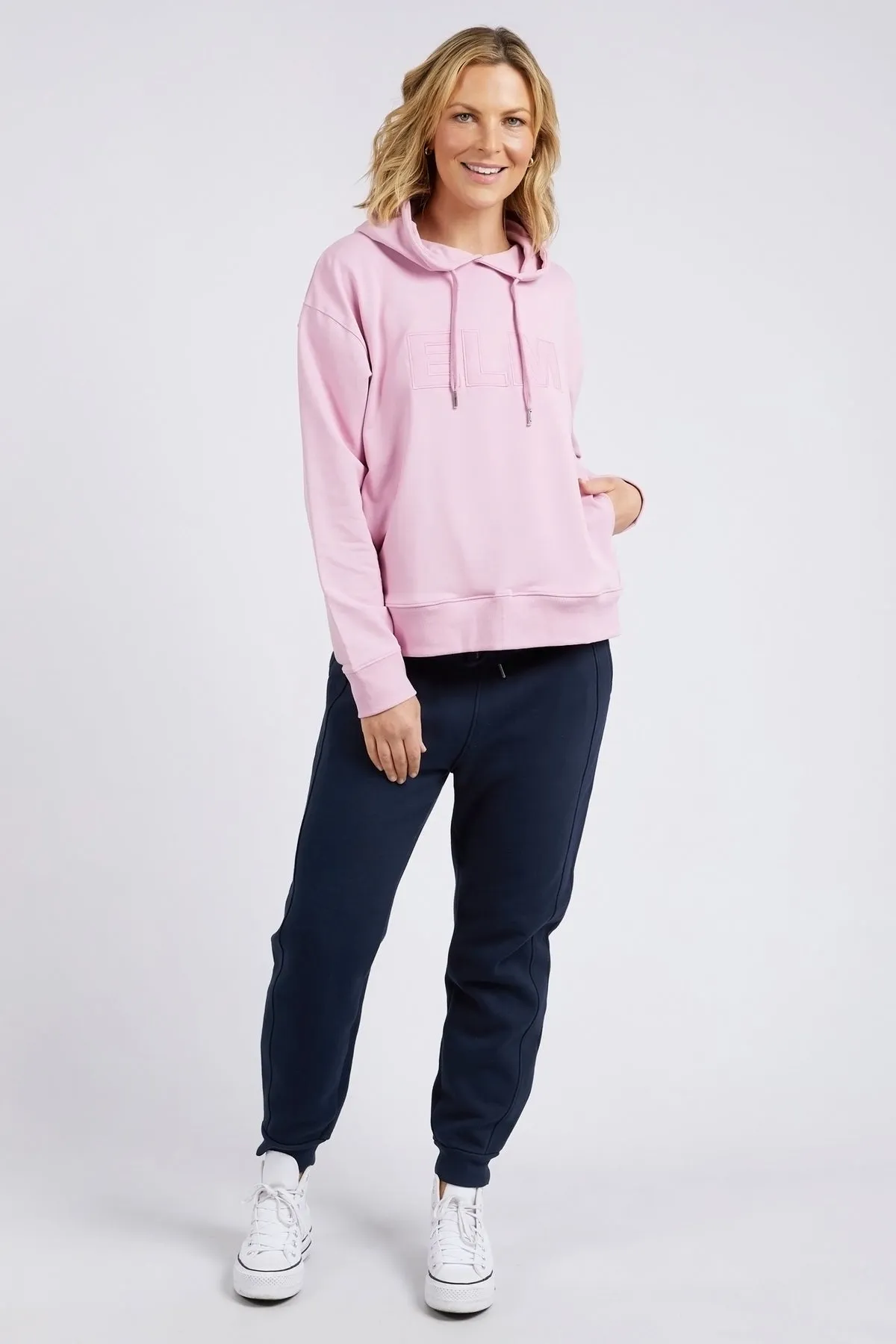 Elm Applique Hoody - Peony Pink