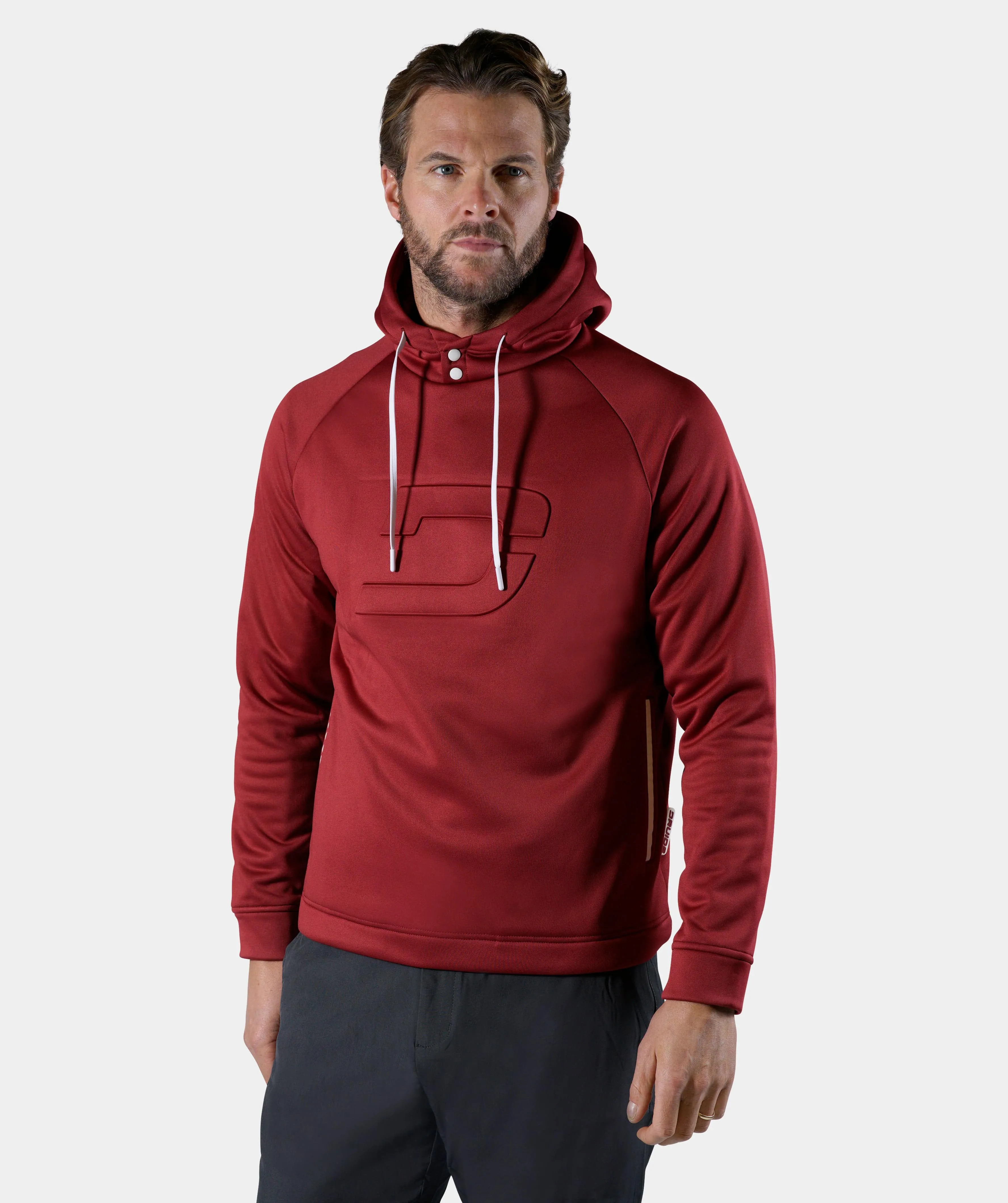 EMBOSSED HOODIE - BURGUNDY