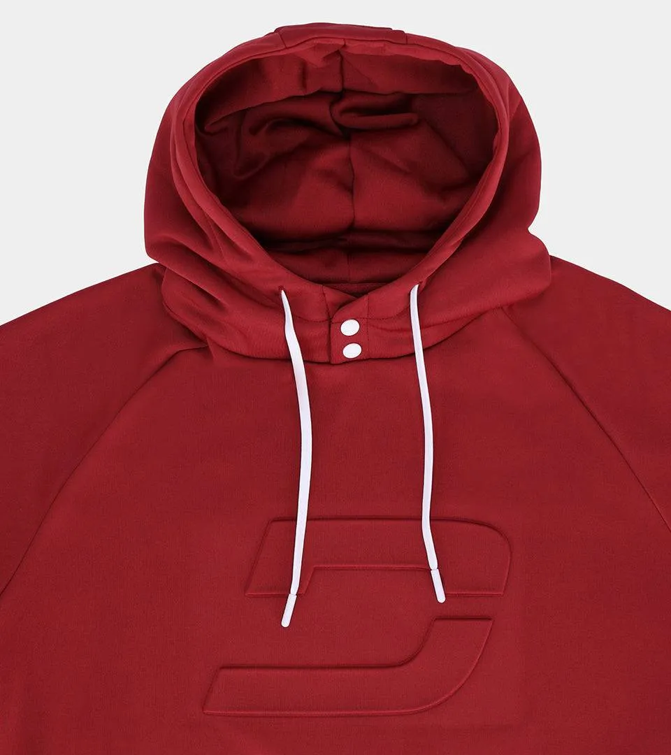 EMBOSSED HOODIE - BURGUNDY