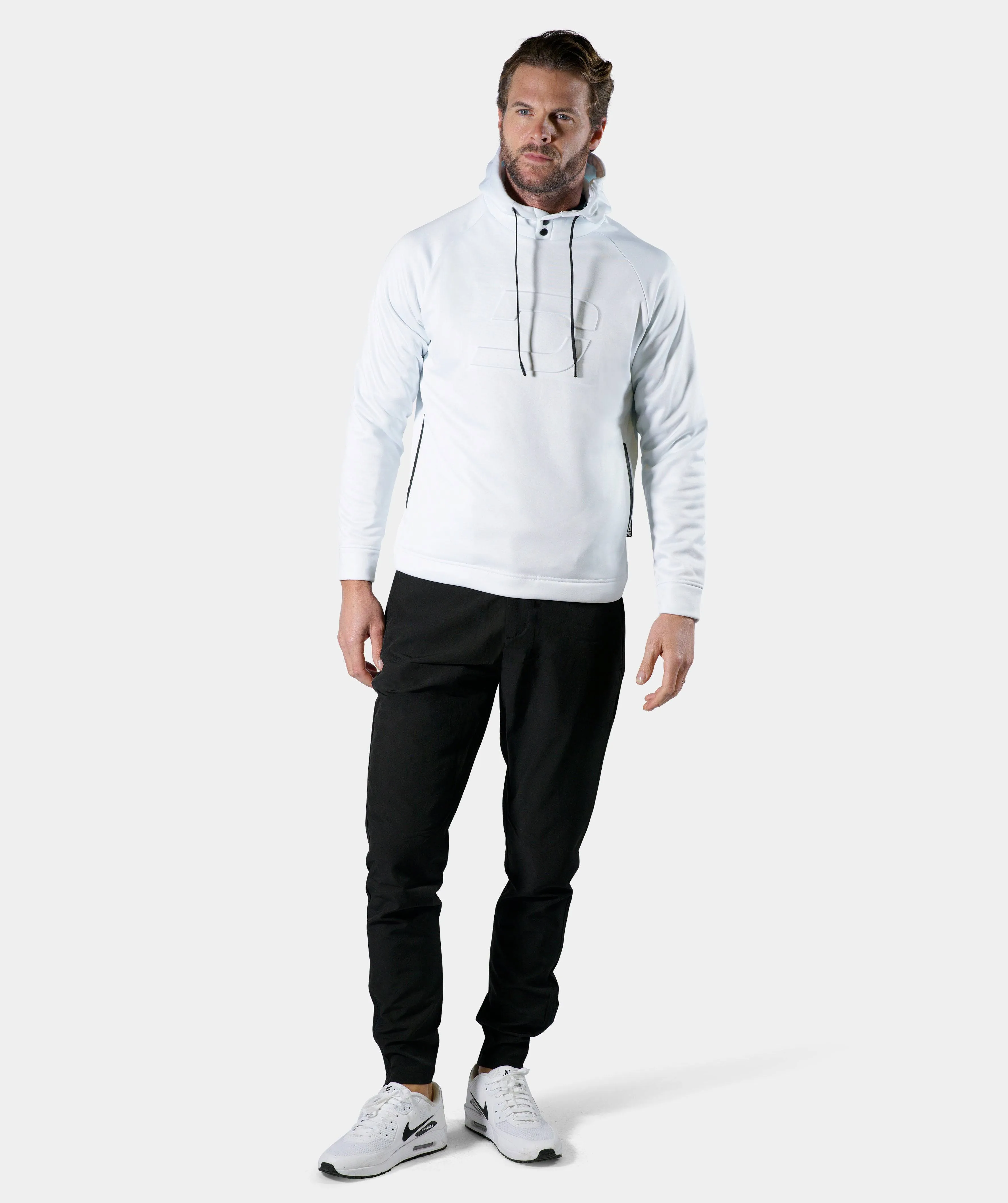 EMBOSSED HOODIE - WHITE