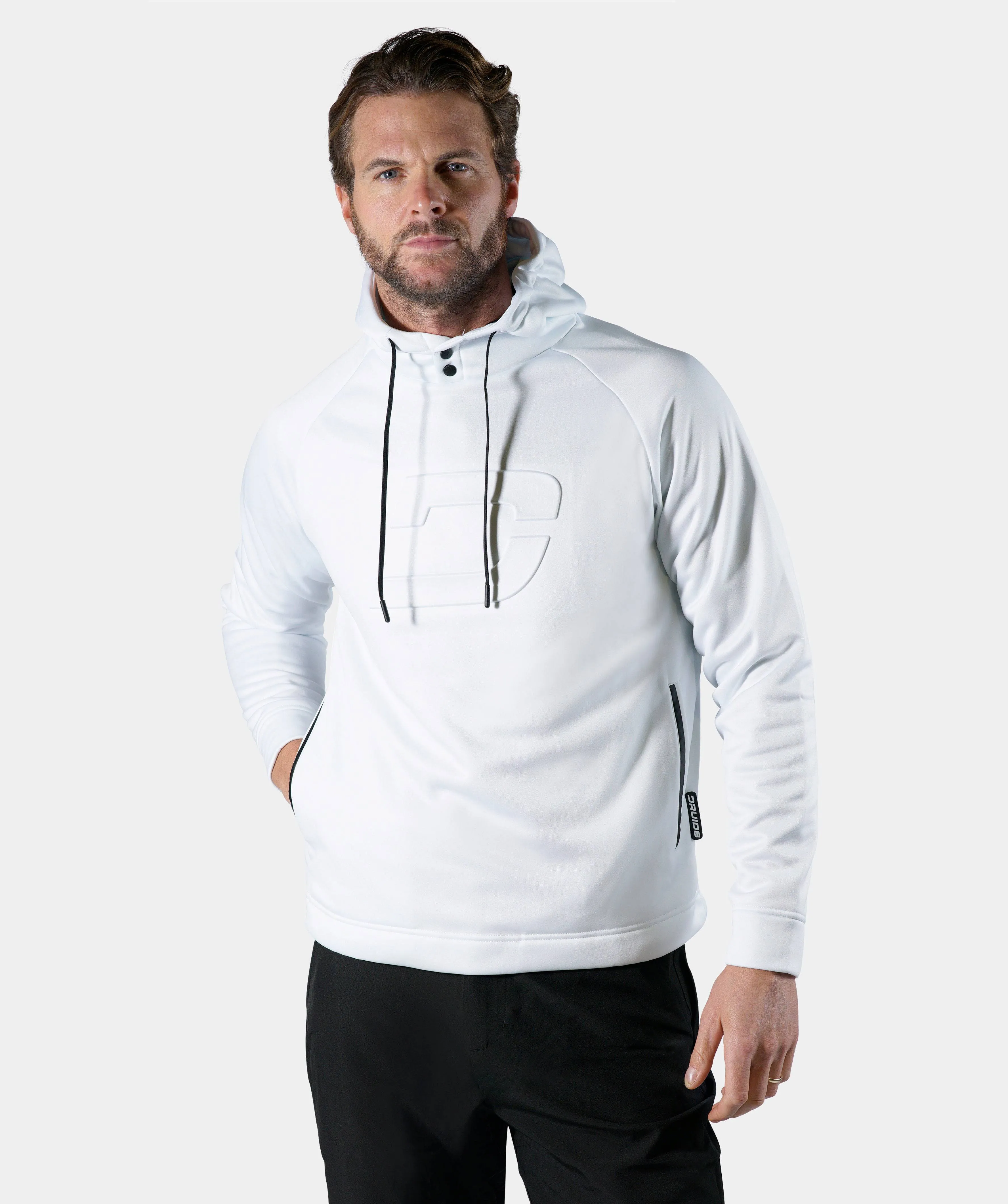 EMBOSSED HOODIE - WHITE