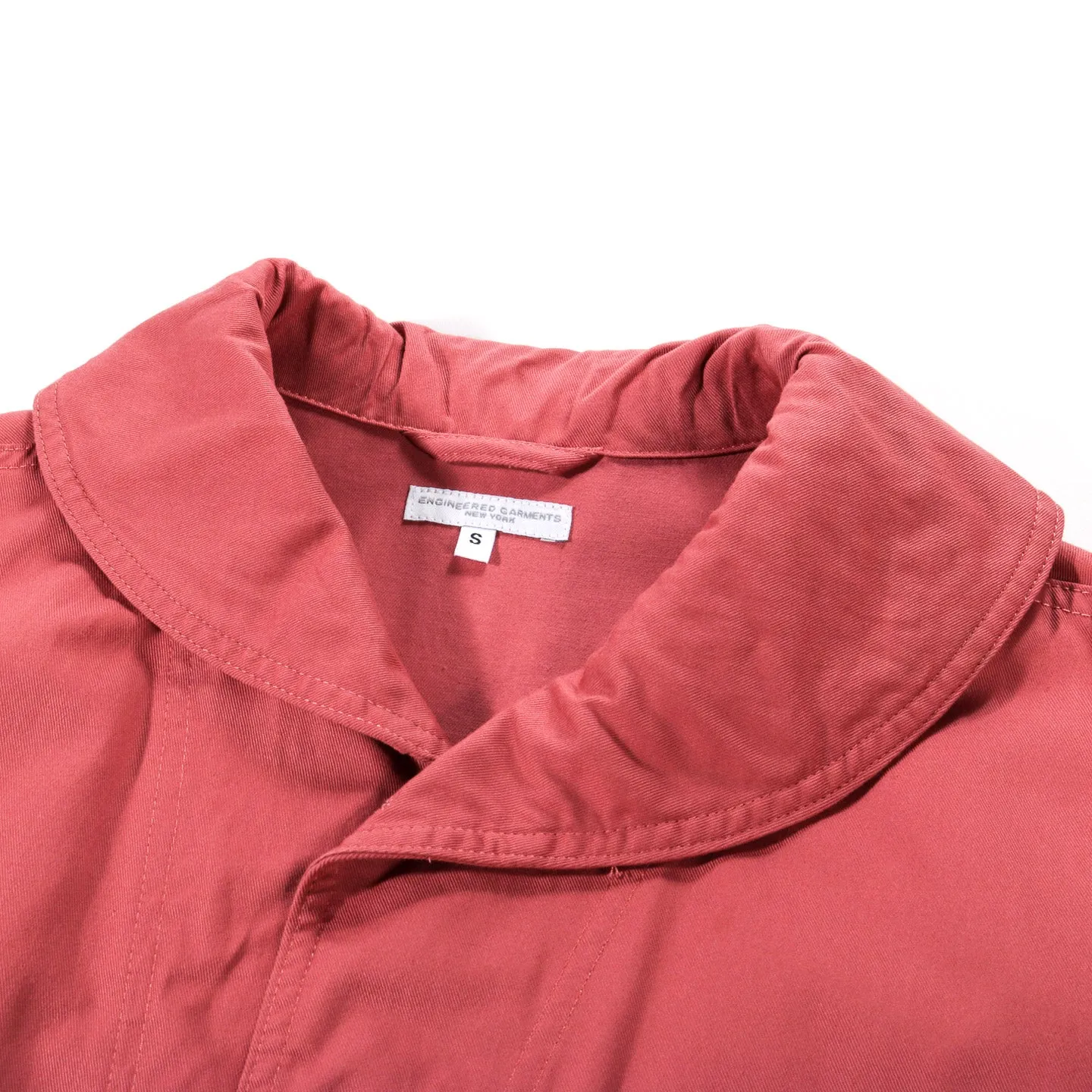 ENGINEERED GARMENTS SHAWL COLLAR UTILITY JACKET PINK 6.5OZ FLAT TWILL