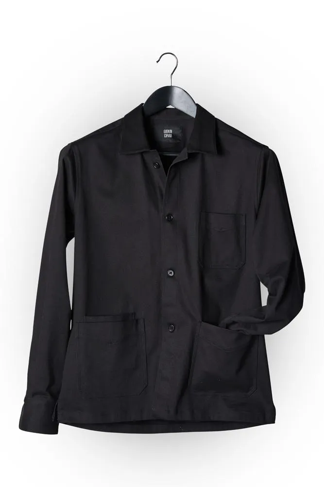 Ethan Overshirt - Black Cotton Drill