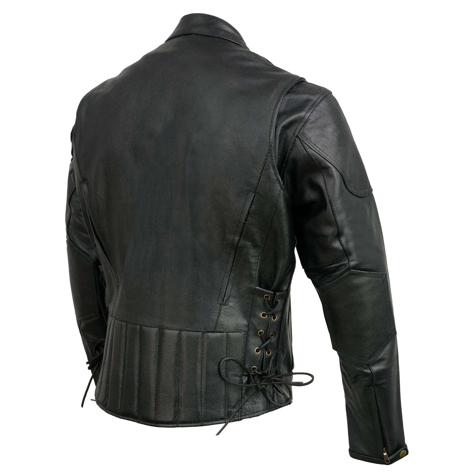 Event Leather Men's Black Side Lace Scooter Jacket with Vents Motorcycle Riding Jacket EL5410