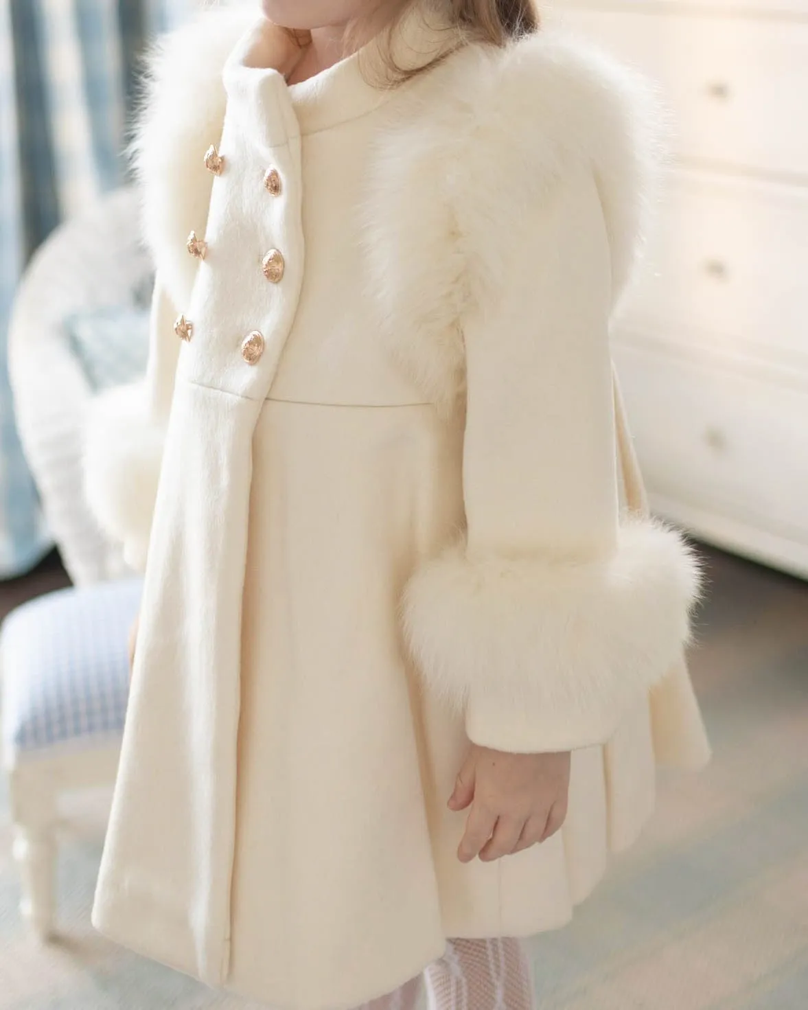 Evie Ivory Wool Coat