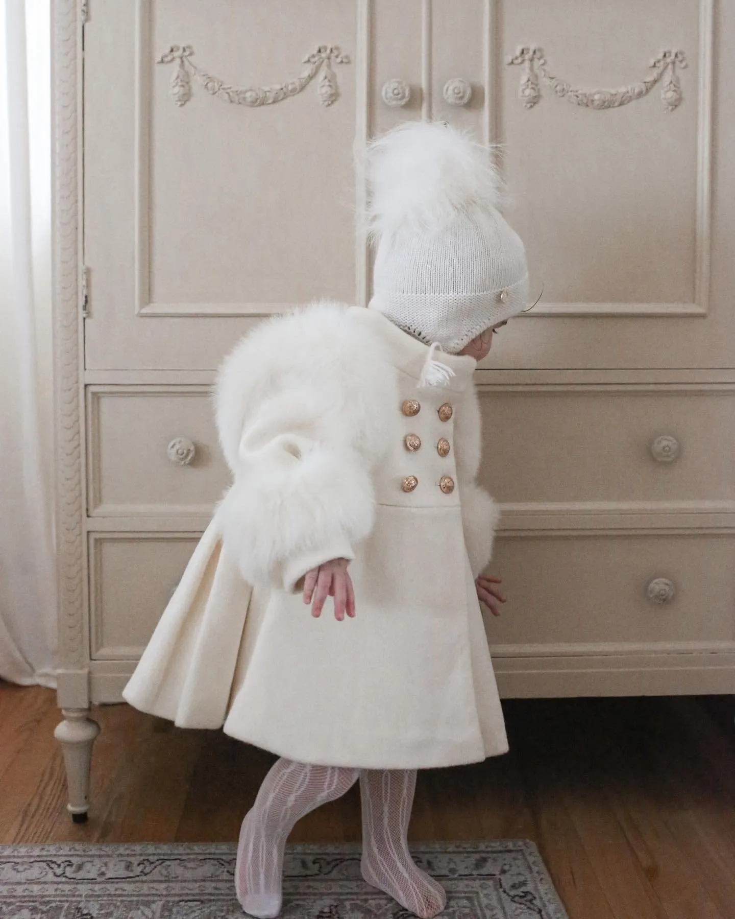 Evie Ivory Wool Coat