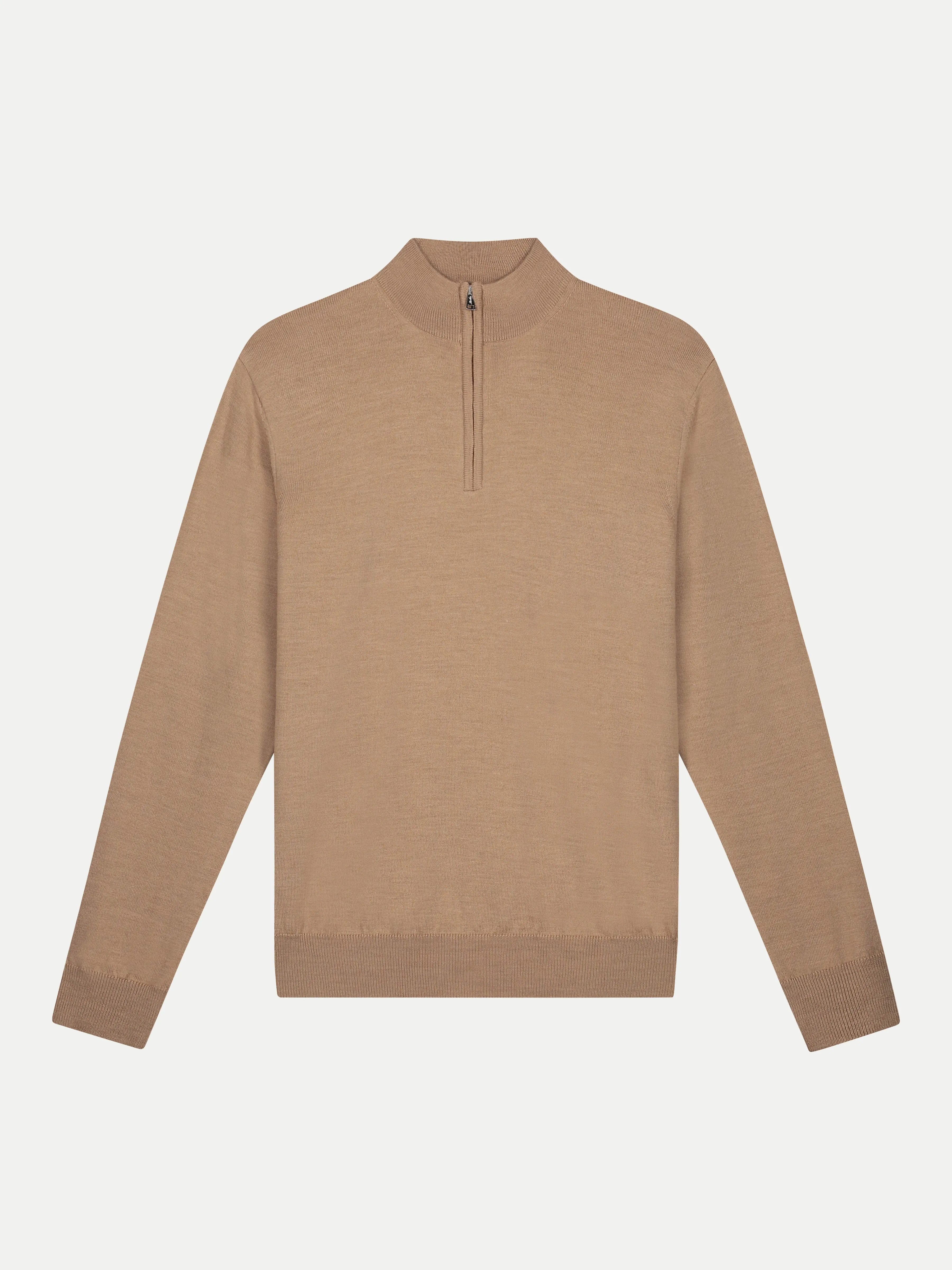 Extrafine Merino Zipper Sweater Beige