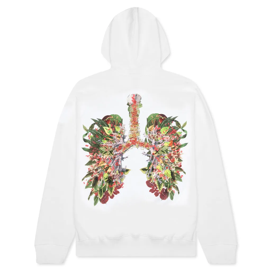 Floral Lungs Hoodie - White