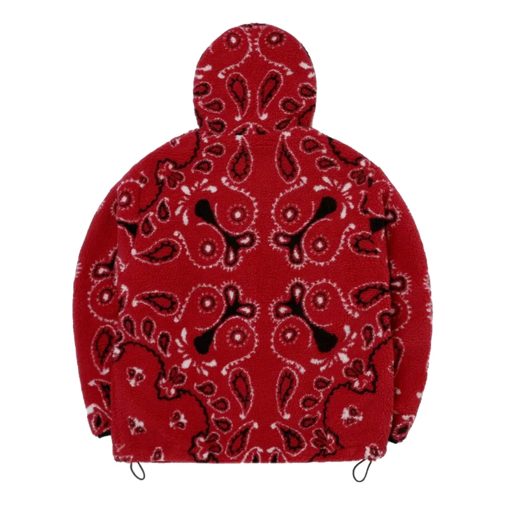 #FR2 PAISLEY FLEECE HOODIE-RED