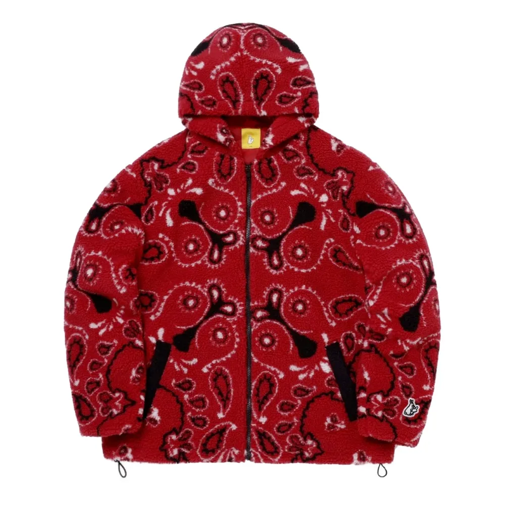 #FR2 PAISLEY FLEECE HOODIE-RED