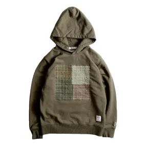 FUNDAMENTAL BORO PATCHWORK HOODIE-KHAKI