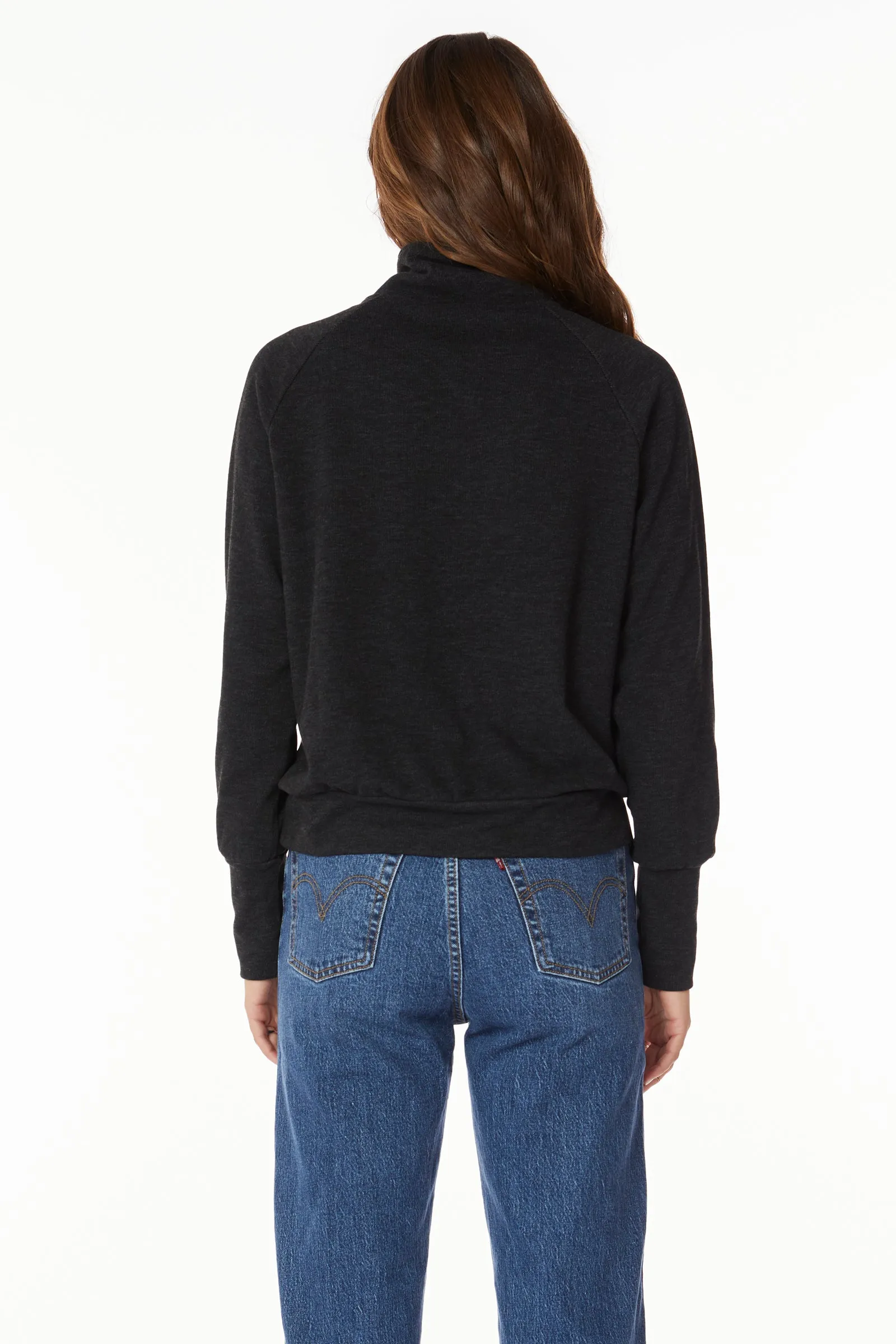 FUNNEL NECK KNIT WITH ZIPPER