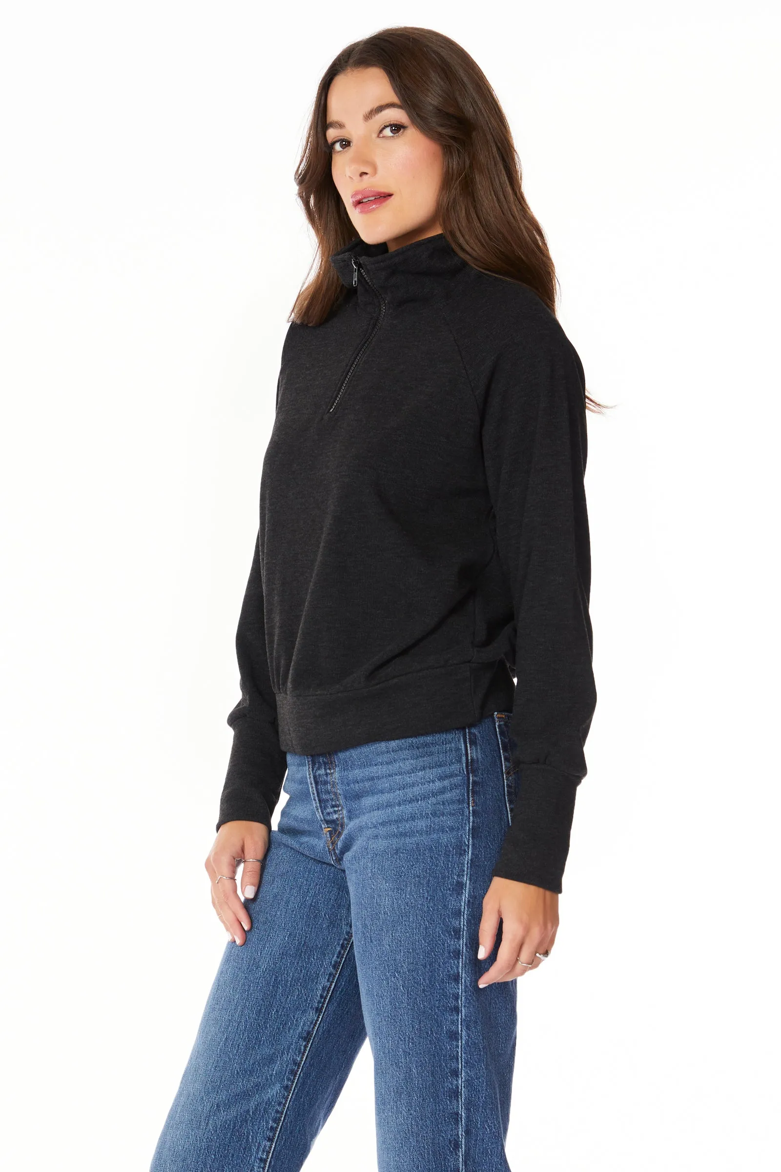 FUNNEL NECK KNIT WITH ZIPPER