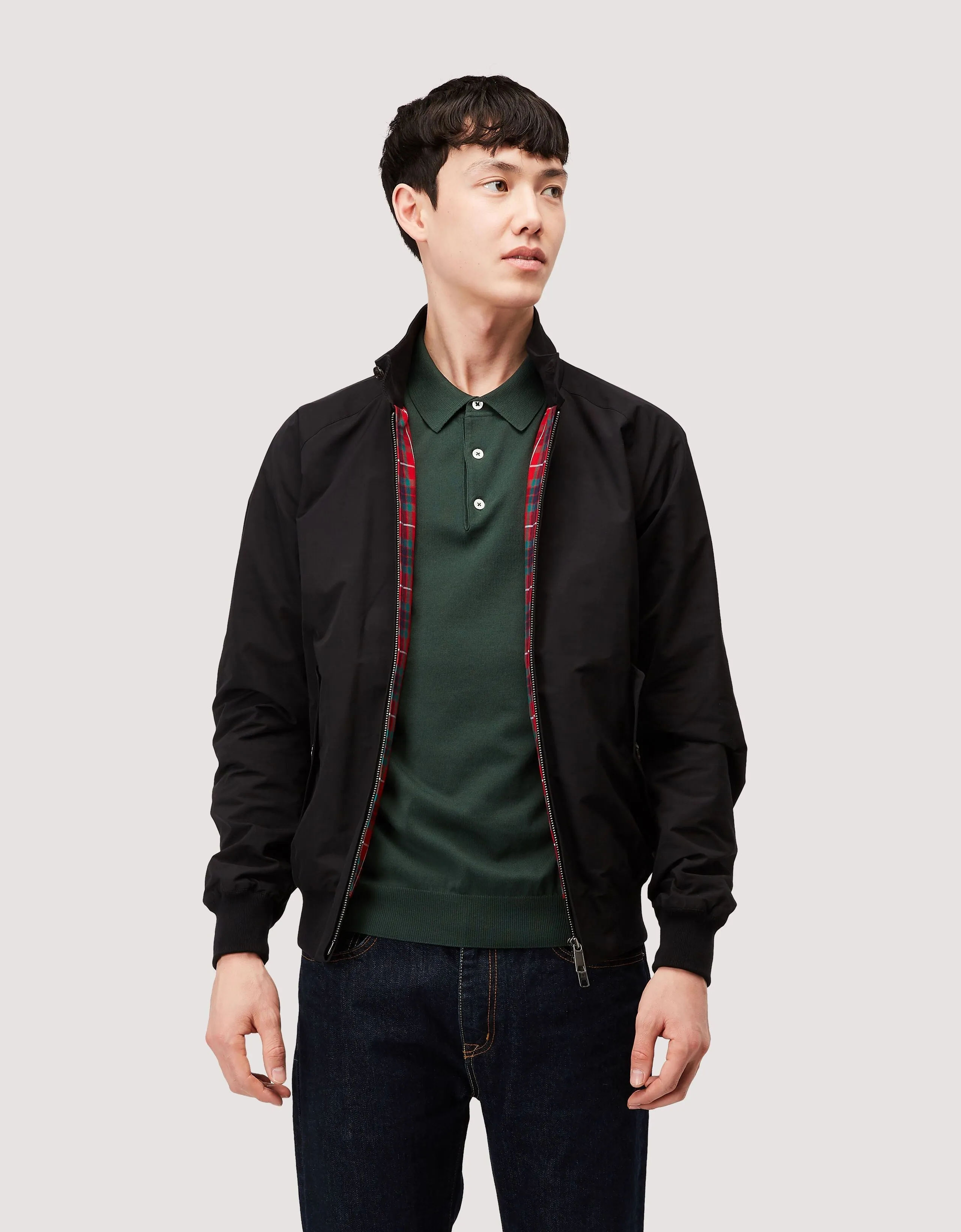 G9 Classic Fit Harrington Jacket, Black