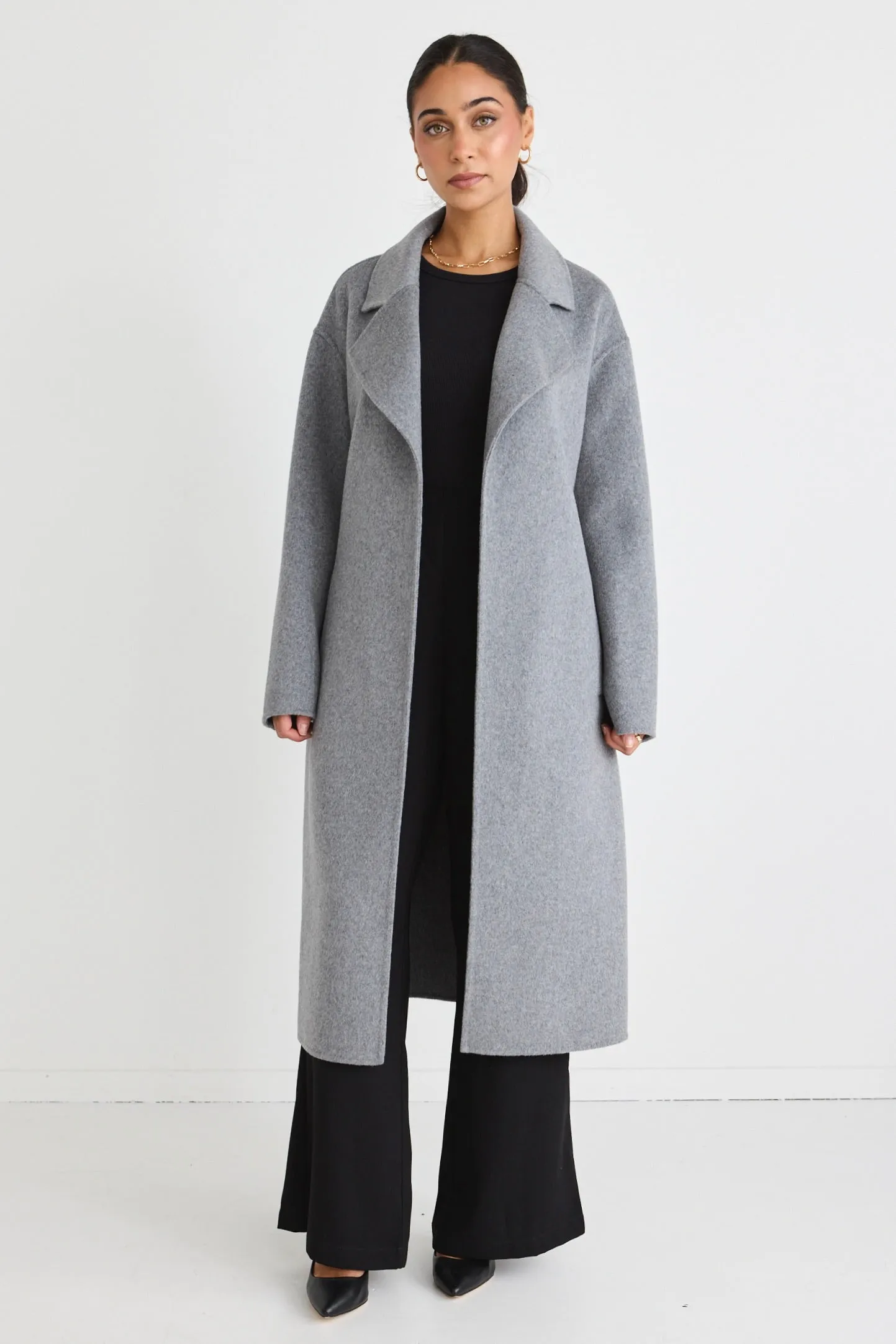 Geneva Charcoal Belted Coat