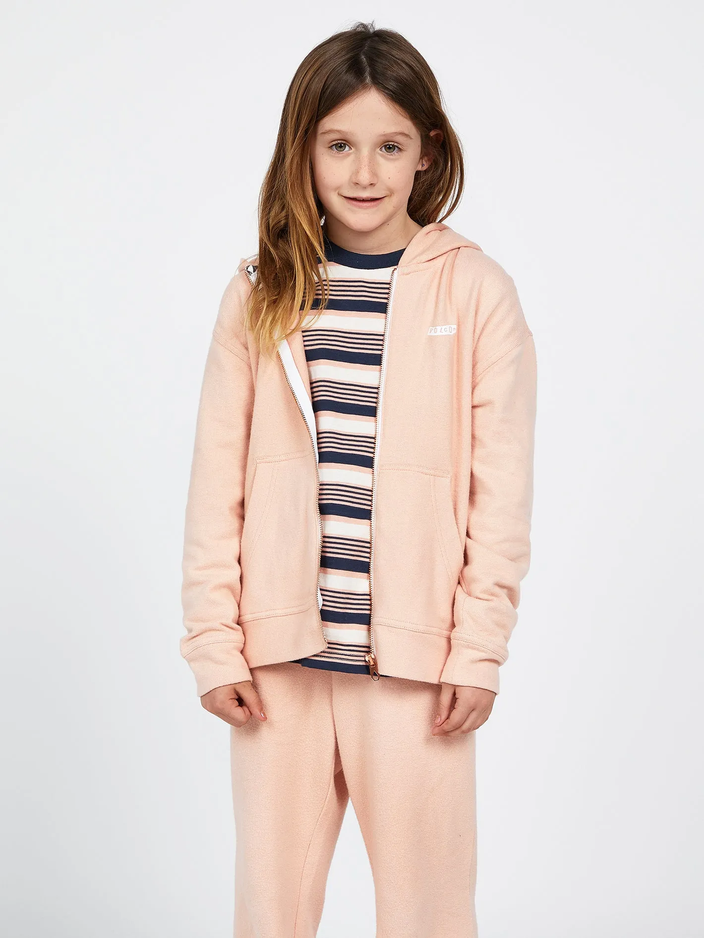 Girls Lived In Lounge Zip Up Hoodie - Hazey Pink