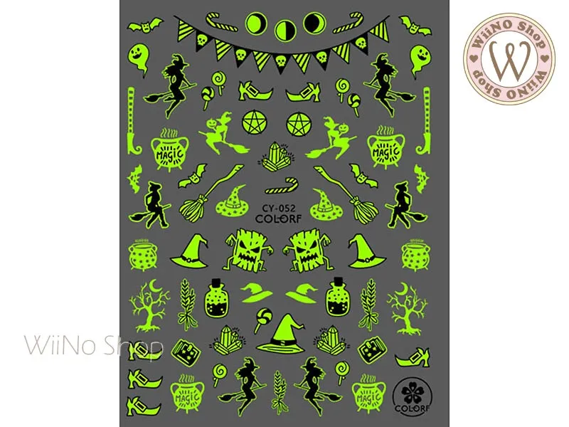 Glow in the Dark Halloween Adhesive Nail Art Sticker - 1 pc (CY-052)