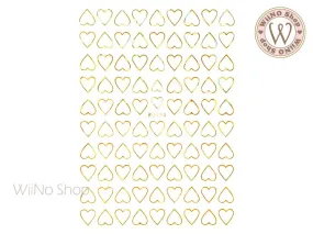 Gold Holographic Heart Frame Adhesive Nail Art Sticker - 1 pc (WG434GH)