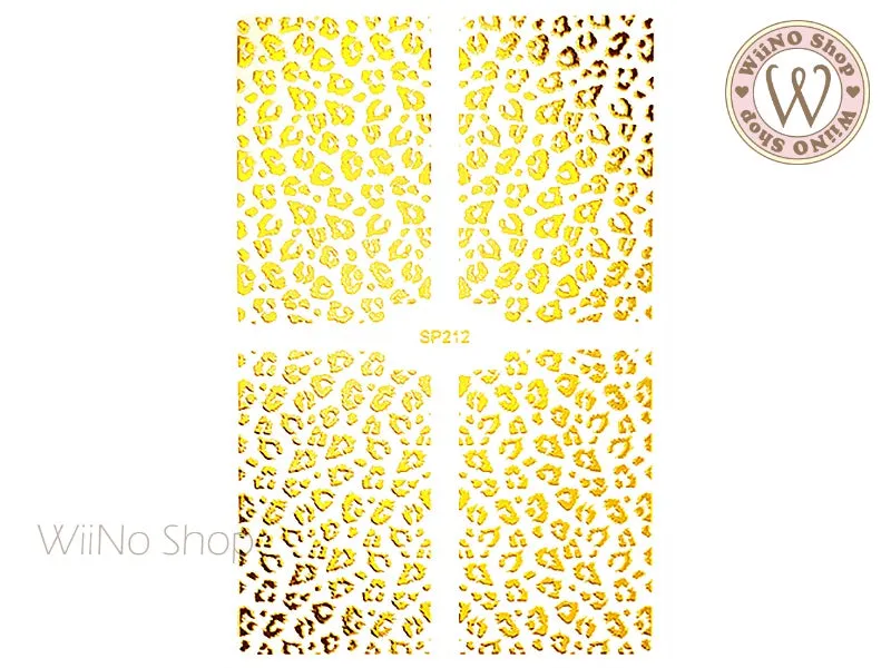 Gold Leopard Print Adhesive Nail Art Sticker - 1 pc (SP212)