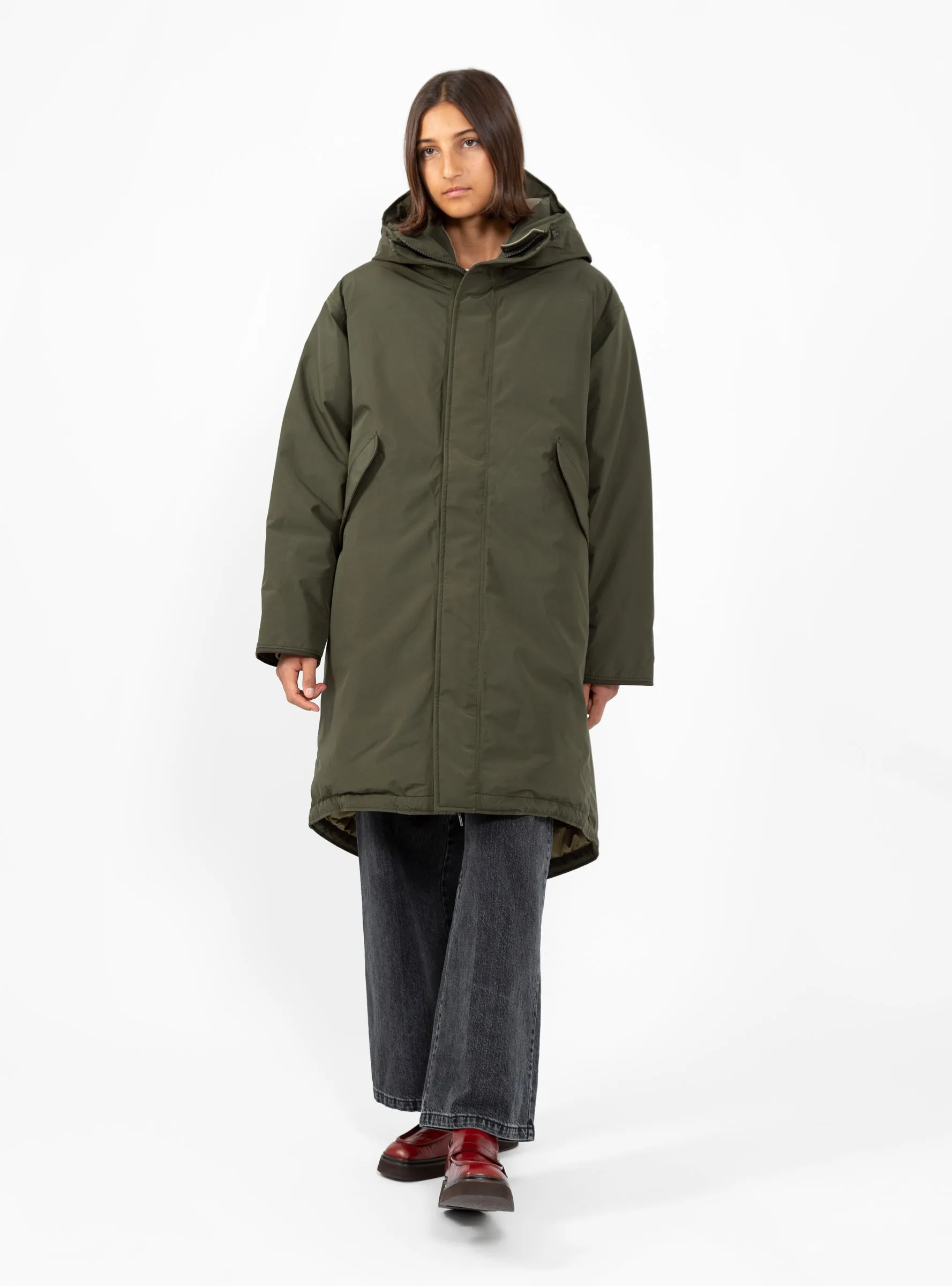 GORE-TEX Long Down Coat Khaki Green